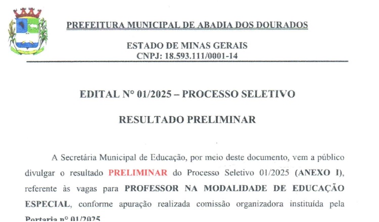 Image Resul Preliminar Proc Seletivo 01-2025